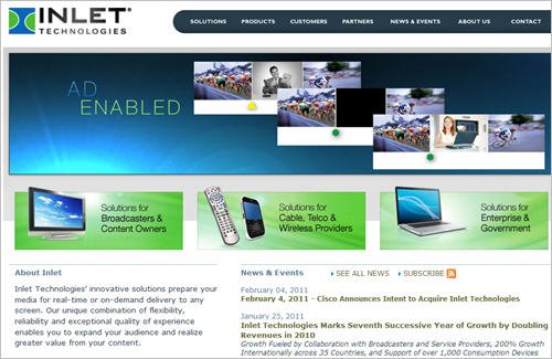 美國數(shù)字視頻技術開發(fā)商Inlet
